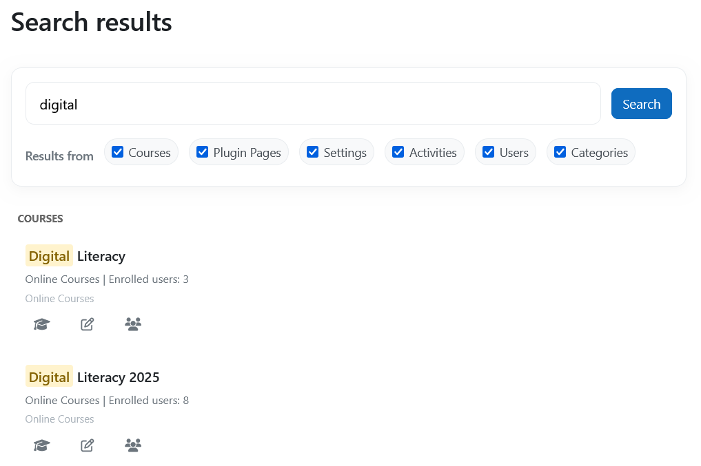 smart search results page