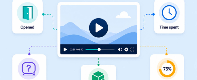 Five ways to track video completion in Moodle, including access, time, interactions, SCORM completion and watch percentage
